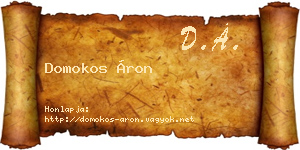 Domokos Áron névjegykártya